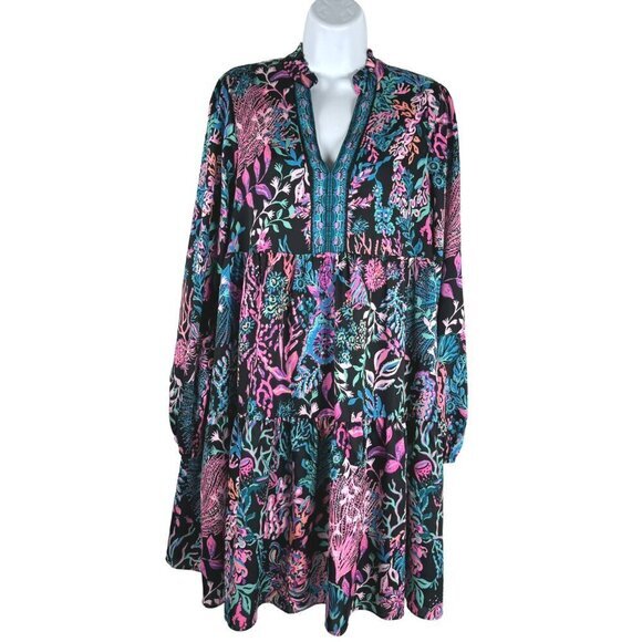 Lilly Pulitzer‎ Arella Dress Medium Twilight Coral Engineered NWT DR-1550 - Picture 1 of 11